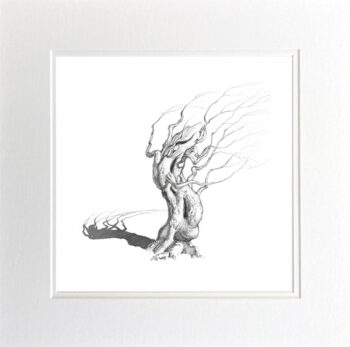 Original artwork of a black and white tree by Matt Ottley for The Tree of Ecstasy and Unbearable Sadness